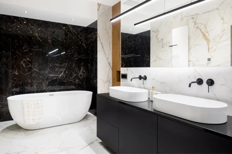 Read more about the article Quartz vs Marble for Bathroom Vanity Top (A Guide!)